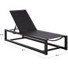 SAFAVIEH Outdoor Patio Furniture Collection – Logan Black & Black Aluminum Lounger, Adjustable Modern Outdoor Reclining Chaise (PAT7561A)(Black/Black)