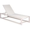 SAFAVIEH Outdoor Patio Furniture Collection – Logan Black & Black Aluminum Lounger, Adjustable Modern Outdoor Reclining Chaise (PAT7561A)(White/White)