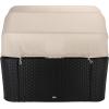 SAFAVIEH Outdoor Patio Furniture Collection – Victoria Black & Taupe Double Daybed, Rattan Canopy Lounger with Reversible Cushions (PAT7759B)(Black/Taupe)