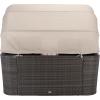 SAFAVIEH Outdoor Patio Furniture Collection – Victoria Black & Taupe Double Daybed, Rattan Canopy Lounger with Reversible Cushions (PAT7759B)(Grey Brown/Taupe)