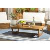 SAFAVIEH Outdoor Patio Furniture Collection Lynn Natural Brown Slatted Top Solid Wood Coffee Table (PAT7330A)