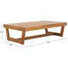 SAFAVIEH Outdoor Patio Furniture Collection Lynn Natural Brown Slatted Top Solid Wood Coffee Table (PAT7330A)