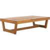 SAFAVIEH Outdoor Patio Furniture Collection Lynn Natural Brown Slatted Top Solid Wood Coffee Table (PAT7330A)