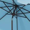 SAFAVIEH Outdoor Zimmerman UV Protected 11-ft Round Market Umbrella(Baby Blue/White)
