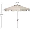 SAFAVIEH Outdoor Zimmerman UV Protected 11-ft Round Market Umbrella(Beige/White)