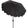 SAFAVIEH Outdoor Zimmerman UV Protected 11-ft Round Market Umbrella(Black)