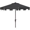 SAFAVIEH Outdoor Zimmerman UV Protected 11-ft Round Market Umbrella(Black)