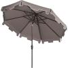 SAFAVIEH Outdoor Zimmerman UV Protected 11-ft Round Market Umbrella(Gray)