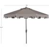 SAFAVIEH Outdoor Zimmerman UV Protected 11-ft Round Market Umbrella(Gray)