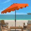 SAFAVIEH Outdoor Zimmerman UV Protected 11-ft Round Market Umbrella(Orange)