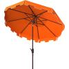 SAFAVIEH Outdoor Zimmerman UV Protected 11-ft Round Market Umbrella(Orange)
