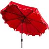 SAFAVIEH Outdoor Zimmerman UV Protected 11-ft Round Market Umbrella(Red)