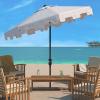 SAFAVIEH Outdoor Zimmerman UV Protected 11-ft Round Market Umbrella(White)