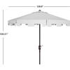 SAFAVIEH Outdoor Zimmerman UV Protected 11-ft Round Market Umbrella(White)