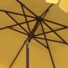 SAFAVIEH Outdoor Zimmerman UV Protected 11-ft Round Market Umbrella(Yellow)