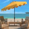 SAFAVIEH Outdoor Zimmerman UV Protected 11-ft Round Market Umbrella(Yellow)
