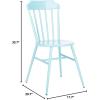 SAFAVIEH PAT3004A-SET2 Outdoor Broderick Matte White Stackable Spindle Back(Blue)