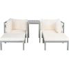 SAFAVIEH PAT6762A Outdoor Collection Ronson 5-Piece Dining Set(Ash Grey/Beige)
