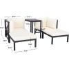 SAFAVIEH PAT6762A Outdoor Collection Ronson 5-Piece Dining Set(Dark Slate Gray/Beige)