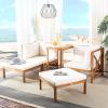 SAFAVIEH PAT6762A Outdoor Collection Ronson 5-Piece Dining Set(Natural/Beige)