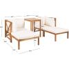 SAFAVIEH PAT6762A Outdoor Collection Ronson 5-Piece Dining Set(Natural/Beige)