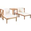 SAFAVIEH PAT6762A Outdoor Collection Ronson 5-Piece Dining Set(Natural/Beige)