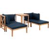 SAFAVIEH PAT6762A Outdoor Collection Ronson 5-Piece Dining Set(Natural/Navy)