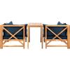 SAFAVIEH PAT6762A Outdoor Collection Ronson 5-Piece Dining Set(Natural/Navy)