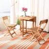 SAFAVIEH PAT7046A Outdoor Collection Walten Natural Flower Shelf 3-Piece Bistro Set(Natural)