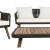 SAFAVIEH PAT7049A Collection Raldin Rope Natural(Black / Beige)
