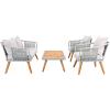 SAFAVIEH PAT7049A Collection Raldin Rope Natural(Light Grey / Grey)