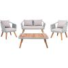 SAFAVIEH PAT7049A Collection Raldin Rope Natural(Light Grey / Grey)