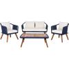 SAFAVIEH PAT7049A Collection Raldin Rope Natural(Navy / Beige)