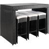 SAFAVIEH PAT7502A Outdoor Collection Horus Black and Beige Cushions 7-Piece Dining Set(Black/Beige)