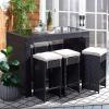 SAFAVIEH PAT7502A Outdoor Collection Horus Black and Beige Cushions 7-Piece Dining Set(Black/Light Grey)