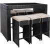 SAFAVIEH PAT7502A Outdoor Collection Horus Black and Beige Cushions 7-Piece Dining Set(Black/Light Grey)