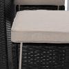 SAFAVIEH PAT7502A Outdoor Collection Horus Black and Beige Cushions 7-Piece Dining Set(Black/Light Grey)
