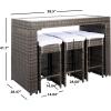 SAFAVIEH PAT7502A Outdoor Collection Horus Black and Beige Cushions 7-Piece Dining Set(Grey Brown/White)