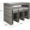 SAFAVIEH PAT7502A Outdoor Collection Horus Black and Beige Cushions 7-Piece Dining Set(Grey/Grey)