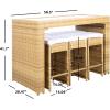 SAFAVIEH PAT7502A Outdoor Collection Horus Black and Beige Cushions 7-Piece Dining Set(Natural/White)