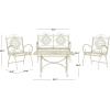Safavieh 4 Piece Outdoor Collection Sophie Patio Set(Antique White)