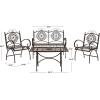 Safavieh 4 Piece Outdoor Collection Sophie Patio Set(Rustic Brown)