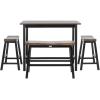 Safavieh American Homes Collection Galway Dark Espresso Oak 4-Piece Pub Set(Black / Brown)