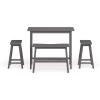 Safavieh American Homes Collection Galway Dark Espresso Oak 4-Piece Pub Set(Grey)