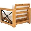 Safavieh CPT1009A Couture Curacao Brazilian Teak Outdoor Patio Club Chair, Natural/White