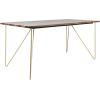 Safavieh Couture Home Captain Modern Walnut and Brass Hairpin Leg Dining Table