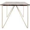 Safavieh Couture Home Captain Modern Walnut and Brass Hairpin Leg Dining Table