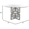 Safavieh Couture Home Harlan Chrome Stainless Steel and Glass Top Round Dining Table