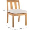 Safavieh Couture Patio Montford Natural Teak Dining Chair, Set of 2(Natural/Beige)