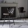 Safavieh FOX1702C-SET2 American Homes Collection Ashby Modern Tufted Swivel Counter Stool, 26″, Grey/Black(Brown)